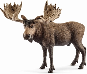 Schleich Wild Life, Animal Figurine, Animal Toys for Boys and Girls 3-8 Years Old, Moose Bull, Ages 3 