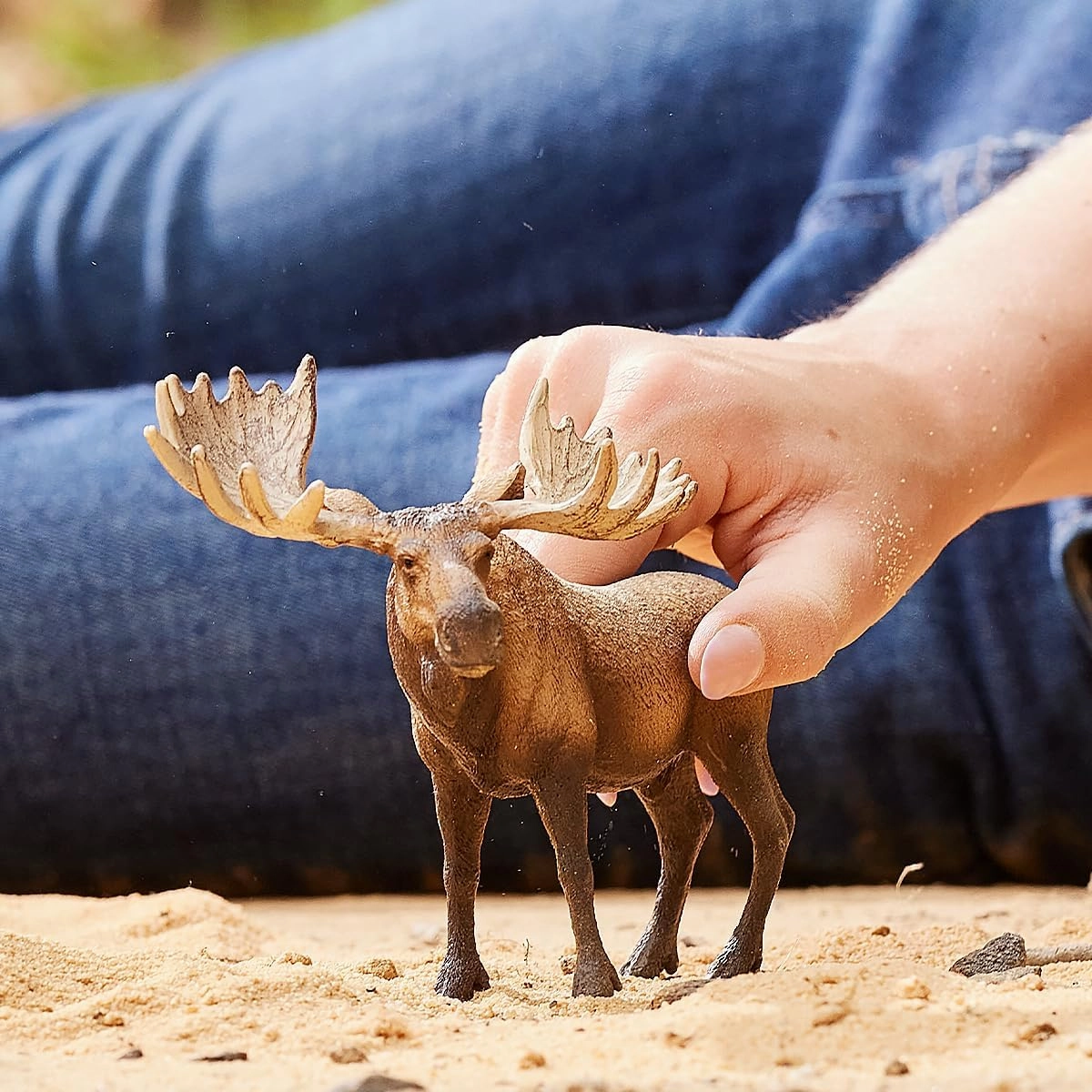Schleich Wild Life, Animal Figurine, Animal Toys for Boys and Girls 3-8 Years Old, Moose Bull, Ages 3 