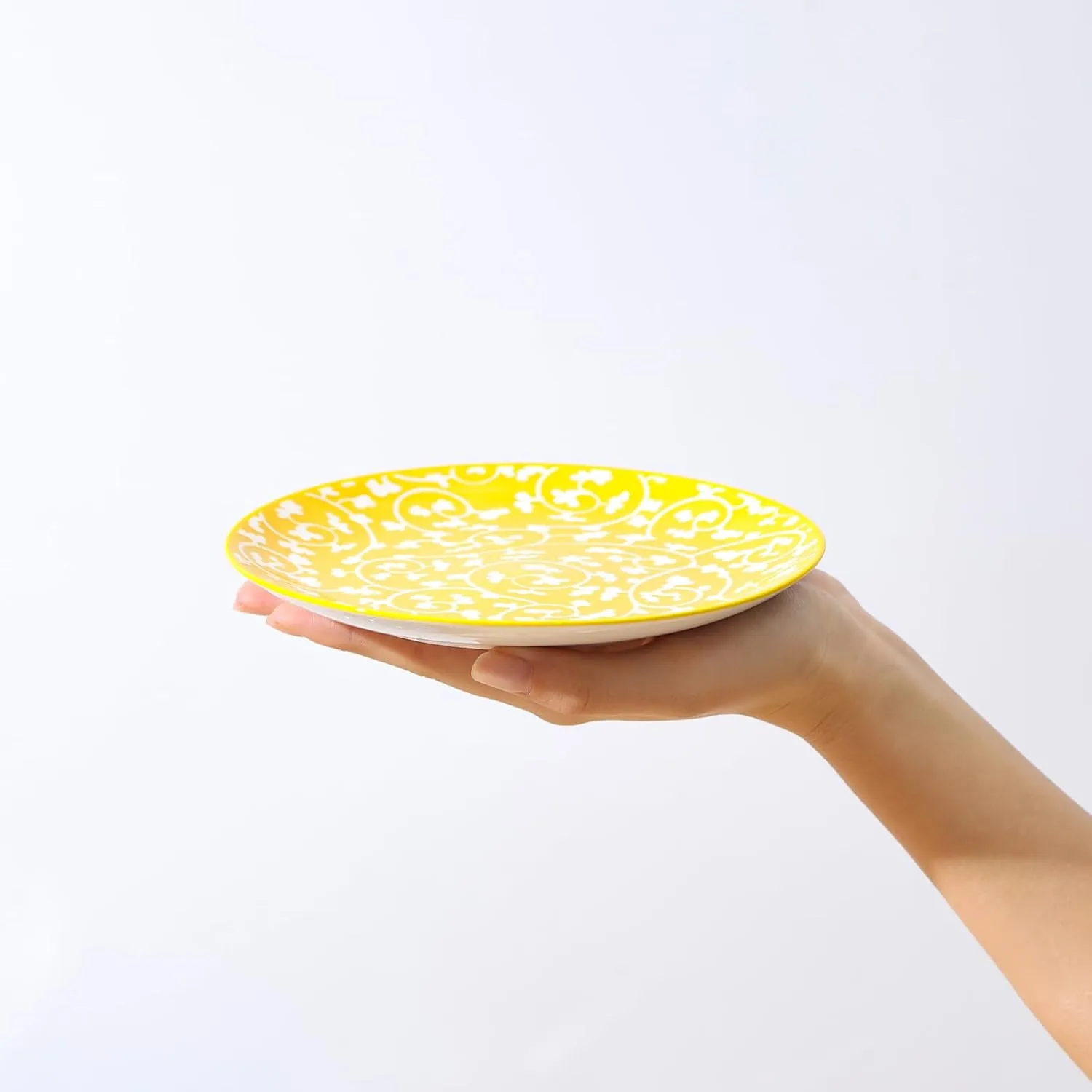 Selamica Ceramic Dessert Plates Set of 6, 6 Inch Mini Dinner Plates for Cake Snacks Side Dish, Microwave & Dishwasher Safe