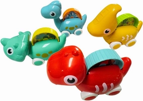 Set of 4 Dinosaur Wheel Toys with Playmat for Toddlers, Educational Toddler Gift