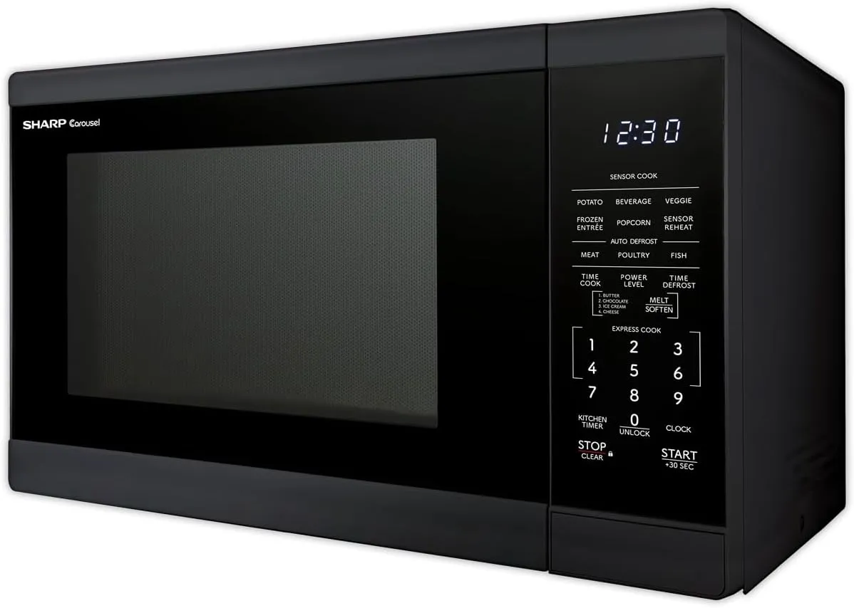 SHARP SMC1461KB Countertop Microwave Oven with Removable 12.4" Carousel Turntable, 1.4 Cubic Feet, 1100 Watt CuFt, Black