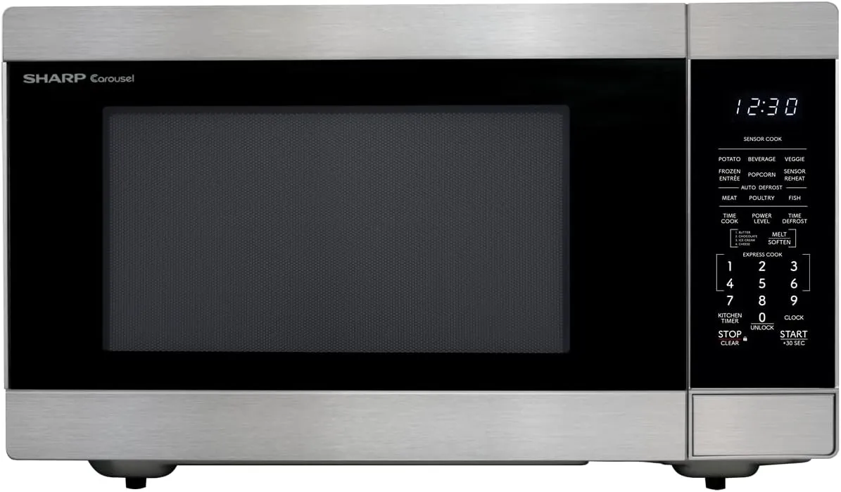 SHARP SMC2266KS Countertop Microwave Oven with Removable 16.5" Carousel Turntable, 2.2 Cubic Feet, 1200 Watt CuFt, Stainless Steel