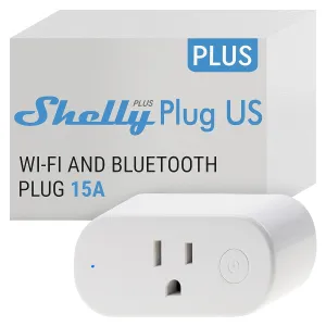 Shelly Plus Plug US | WiFi & Bluetooth Operated Smart Plug with Power Measurement | Home Automation | iOS Android App | Alexa and Google Home Compatible | Monitor Appliances | Remote Control