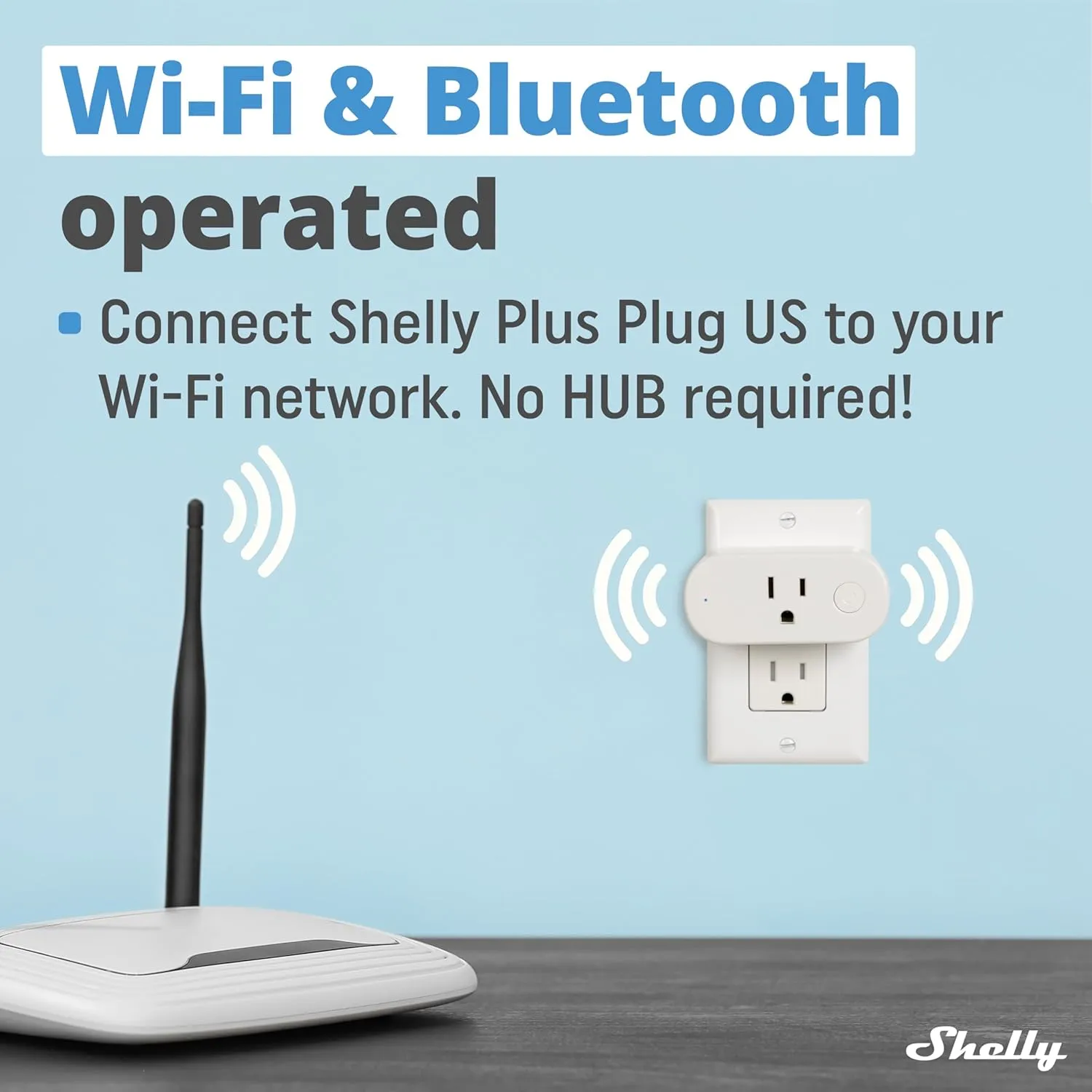 Shelly Plus Plug US | WiFi & Bluetooth Operated Smart Plug with Power Measurement | Home Automation | iOS Android App | Alexa and Google Home Compatible | Monitor Appliances | Remote Control