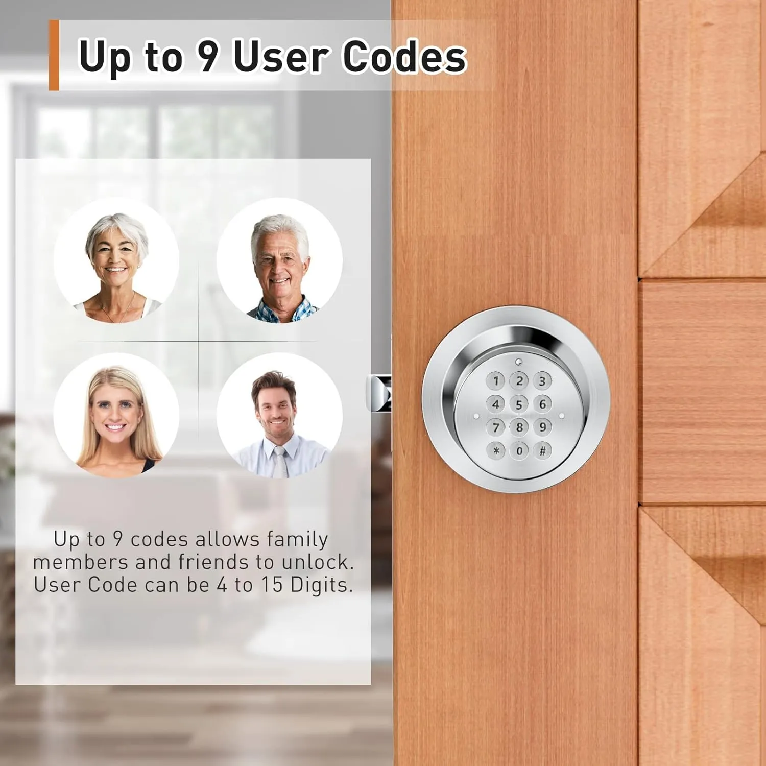 Signstek Keyless Entry Door Lock, Door Knob with Keypad, Smart Code Door Lock, Mute Mode, Passage Function, Easy to Install, Satin Nickel