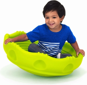 Simplay3 Two Sided Rock Around Wobble Disk and Climbing Dome for Toddlers and Kids - Rocking and Climbing - Indoor/Outdoor - Green, Made in USA (Green, 1 Pack)