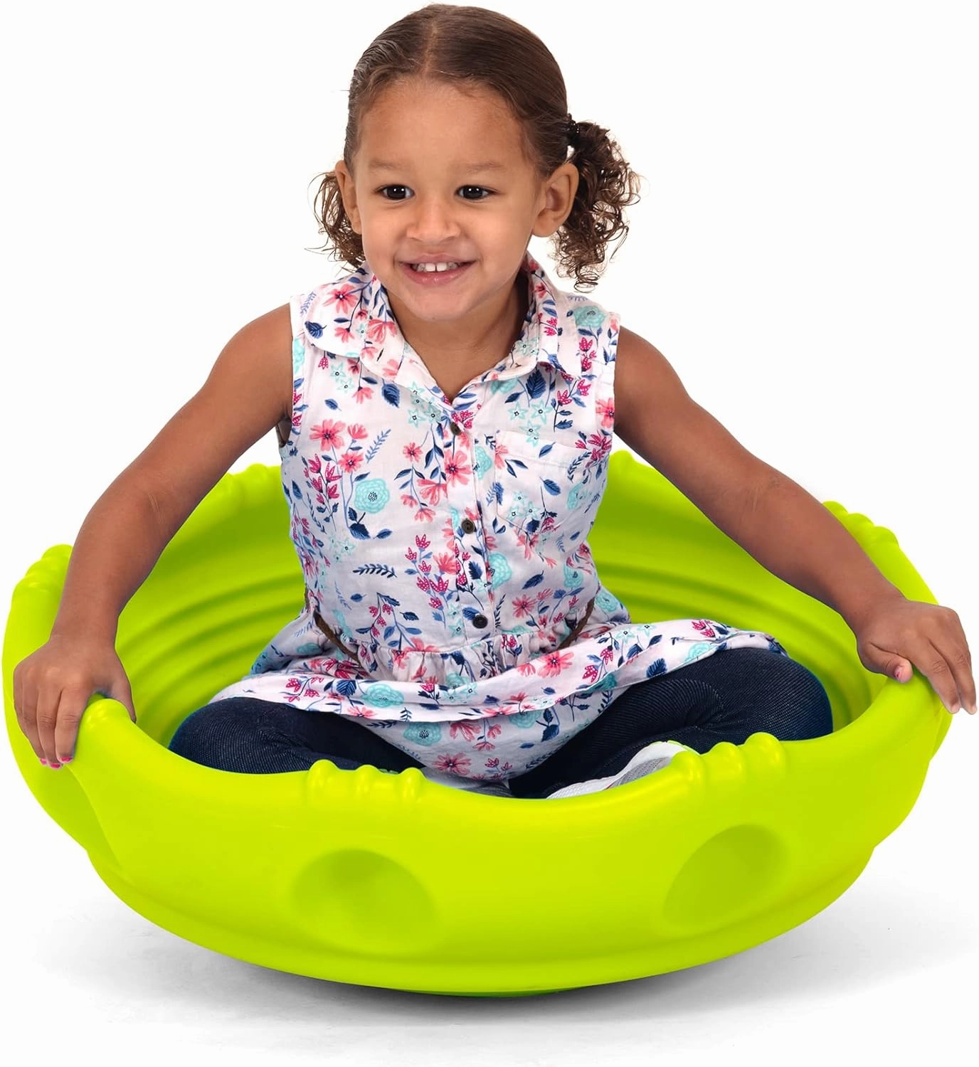 Simplay3 Two Sided Rock Around Wobble Disk and Climbing Dome for Toddlers and Kids - Rocking and Climbing - Indoor/Outdoor - Green, Made in USA (Green, 1 Pack)