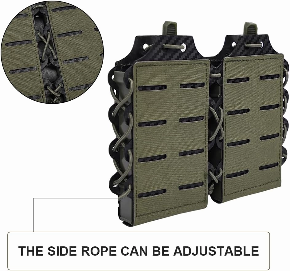 SINAIRSOFT Tactical Mag Pouch,Double Mag Holster Holder for 5.56 mm Rifle Magazines,Universal MOLLE Open-Top Quick Release Mag Pouches for Tactical Vests/Backpacks/Belts/Chest Rig