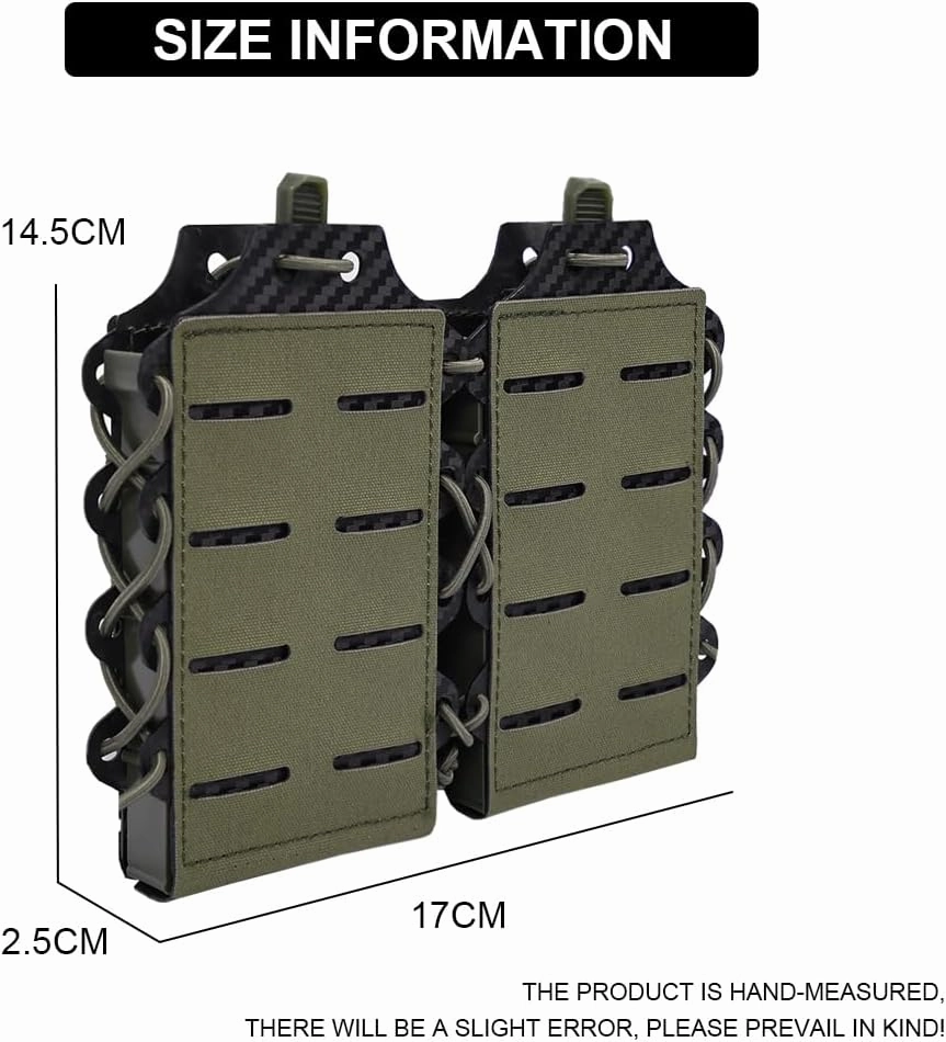 SINAIRSOFT Tactical Mag Pouch,Double Mag Holster Holder for 5.56 mm Rifle Magazines,Universal MOLLE Open-Top Quick Release Mag Pouches for Tactical Vests/Backpacks/Belts/Chest Rig