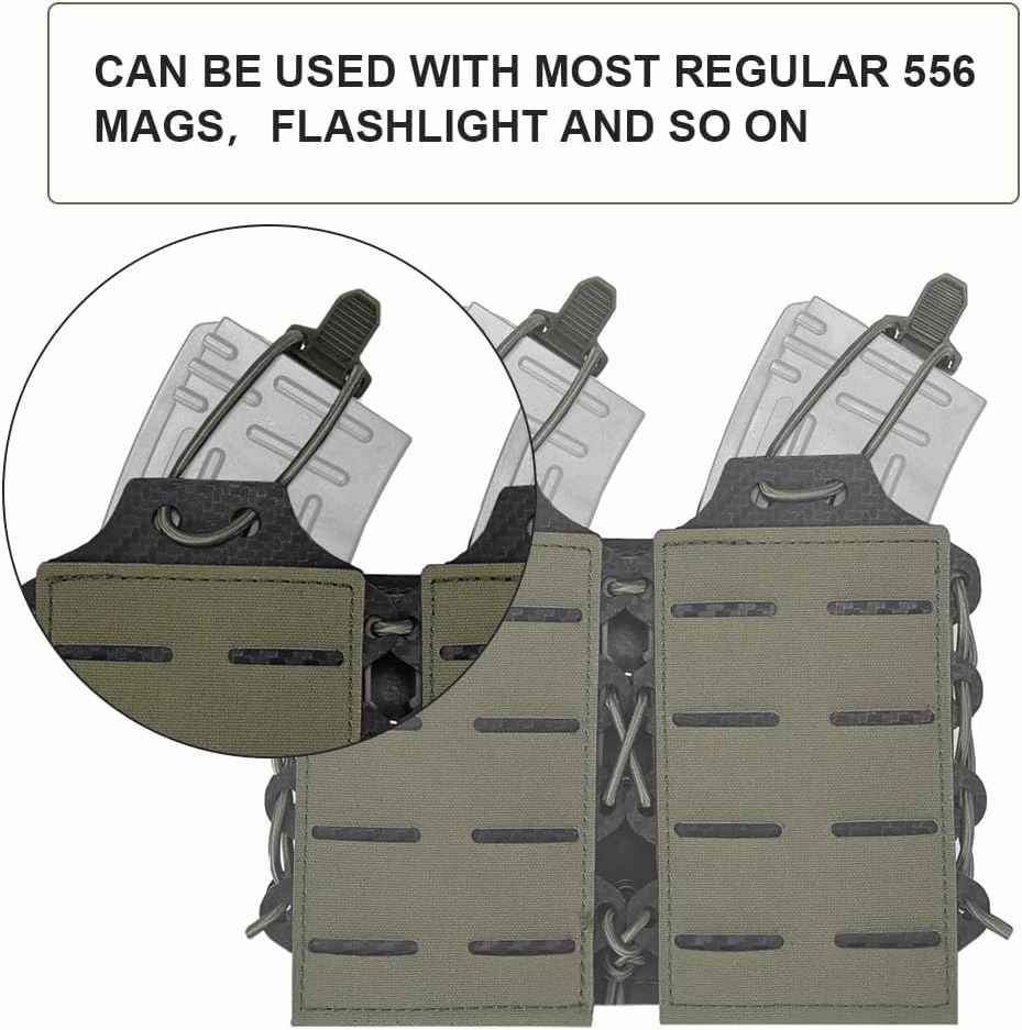 SINAIRSOFT Tactical Mag Pouch,Double Mag Holster Holder for 5.56 mm Rifle Magazines,Universal MOLLE Open-Top Quick Release Mag Pouches for Tactical Vests/Backpacks/Belts/Chest Rig