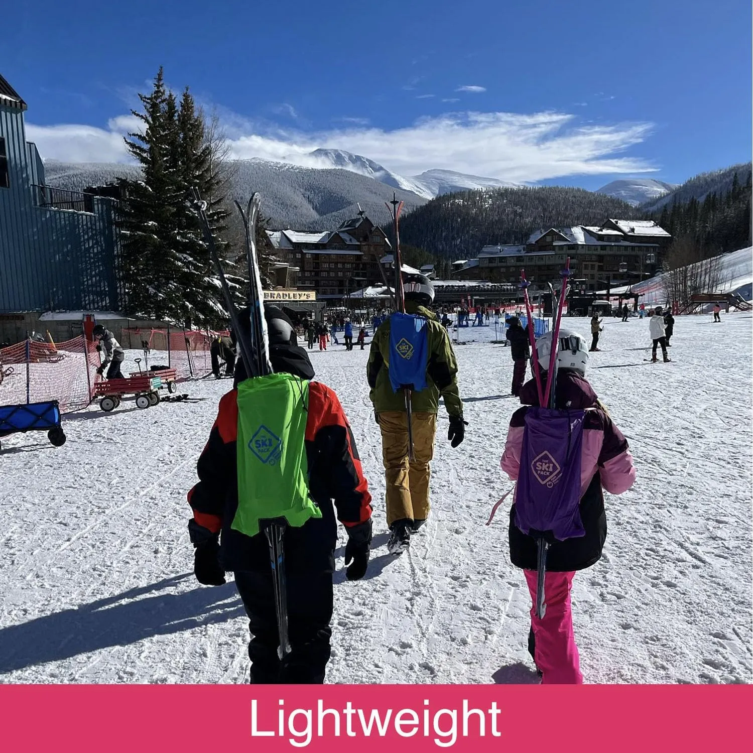 Ski Bag Backpack Carrier | Adjustable Straps Personalize to Fit | Lightweight Ski and Pole Transport | Great for Families, Men, Women, Kids