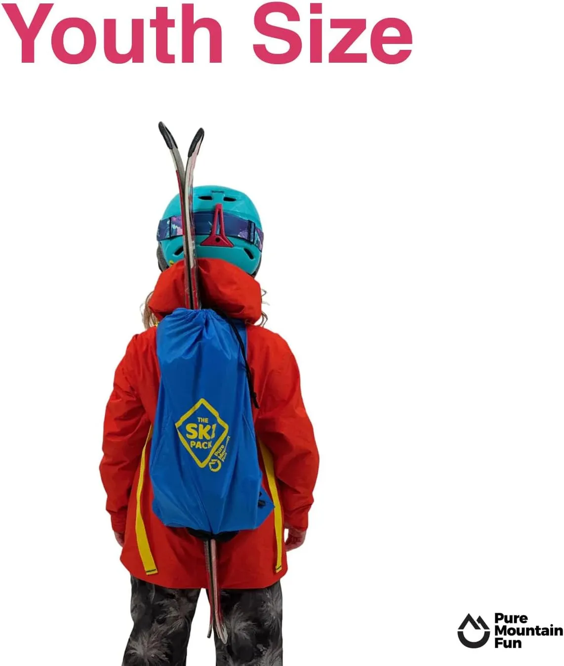Ski Bag Backpack Carrier | Adjustable Straps Personalize to Fit | Lightweight Ski and Pole Transport | Great for Families, Men, Women, Kids