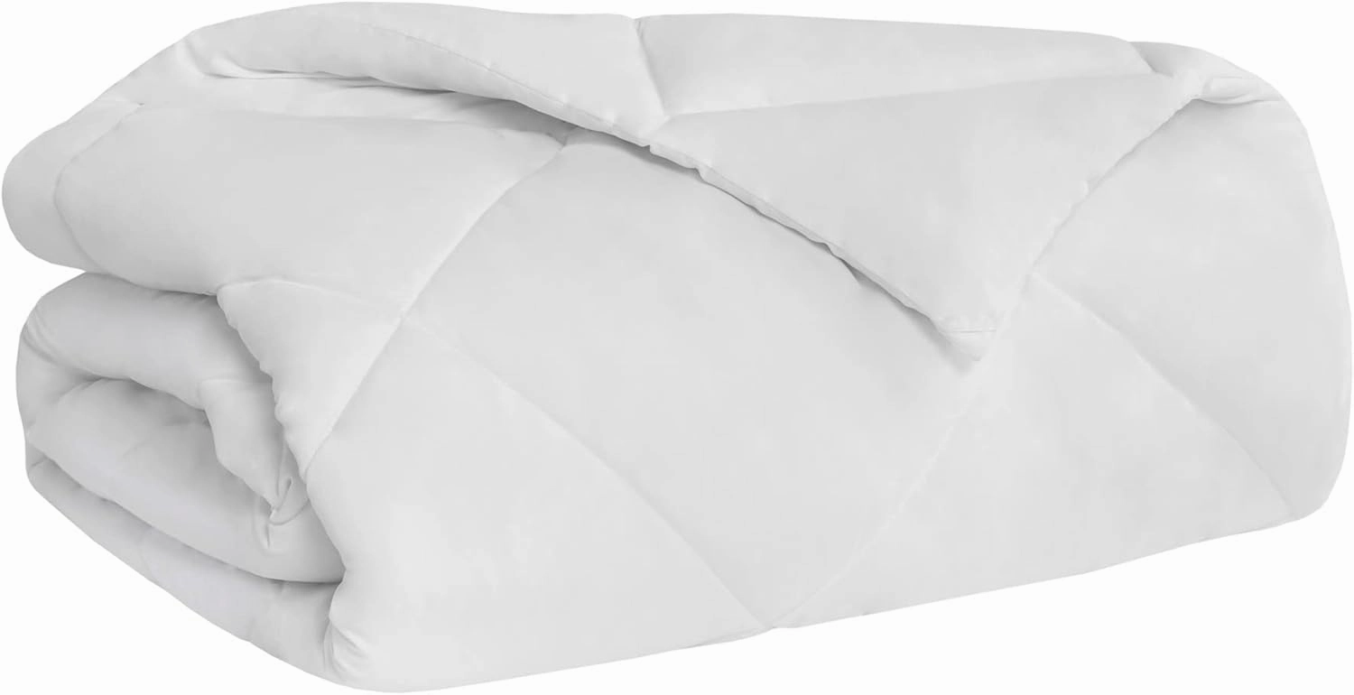 Sleep Philosophy HeiQ Temperature Regulating Comforter Diamond Quilted Design, Oversized Duvet Insert, All Season thermoregulation Bedding, Full/Queen(90"x94") White