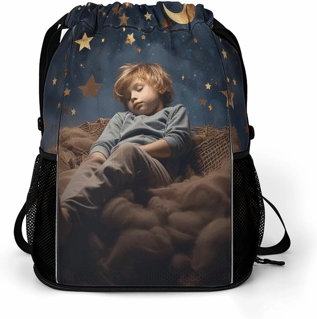 Sleep with The Stars Drawstring Backpack Draw String Bag Sports Gym Bags Cinch Bag Gift Bags Travel Sackpack