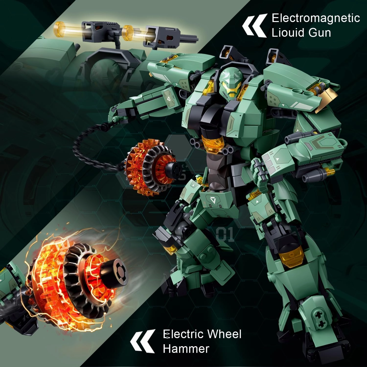 Sluban Annihilation Ranger Transforming Mech Robot Building Toys for Adults, Destroy Warrior City Mecha Action Figure with Weapons, Cool Robots Toys Gift for Boys, 542 PCS