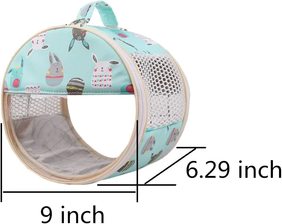 Small Pet Carrier Bag Portable Travel Carrier for Hamster Rat Baby Guinea Pig Sugar Glider Hedgehog Small Birds (M, Green)