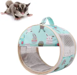 Small Pet Carrier Bag Portable Travel Carrier for Hamster Rat Baby Guinea Pig Sugar Glider Hedgehog Small Birds (M, Green)