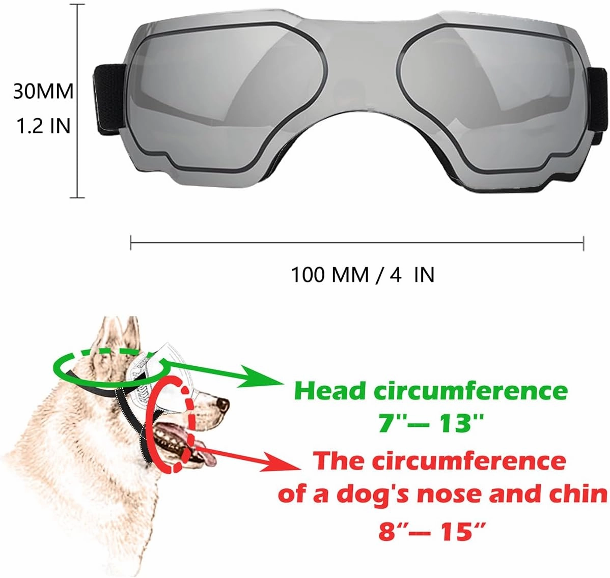 Small Dog Sunglasses with Adjustable Strap UV Protection - Winproof & Snowproof, Suitable for Small Dogs & Puppies