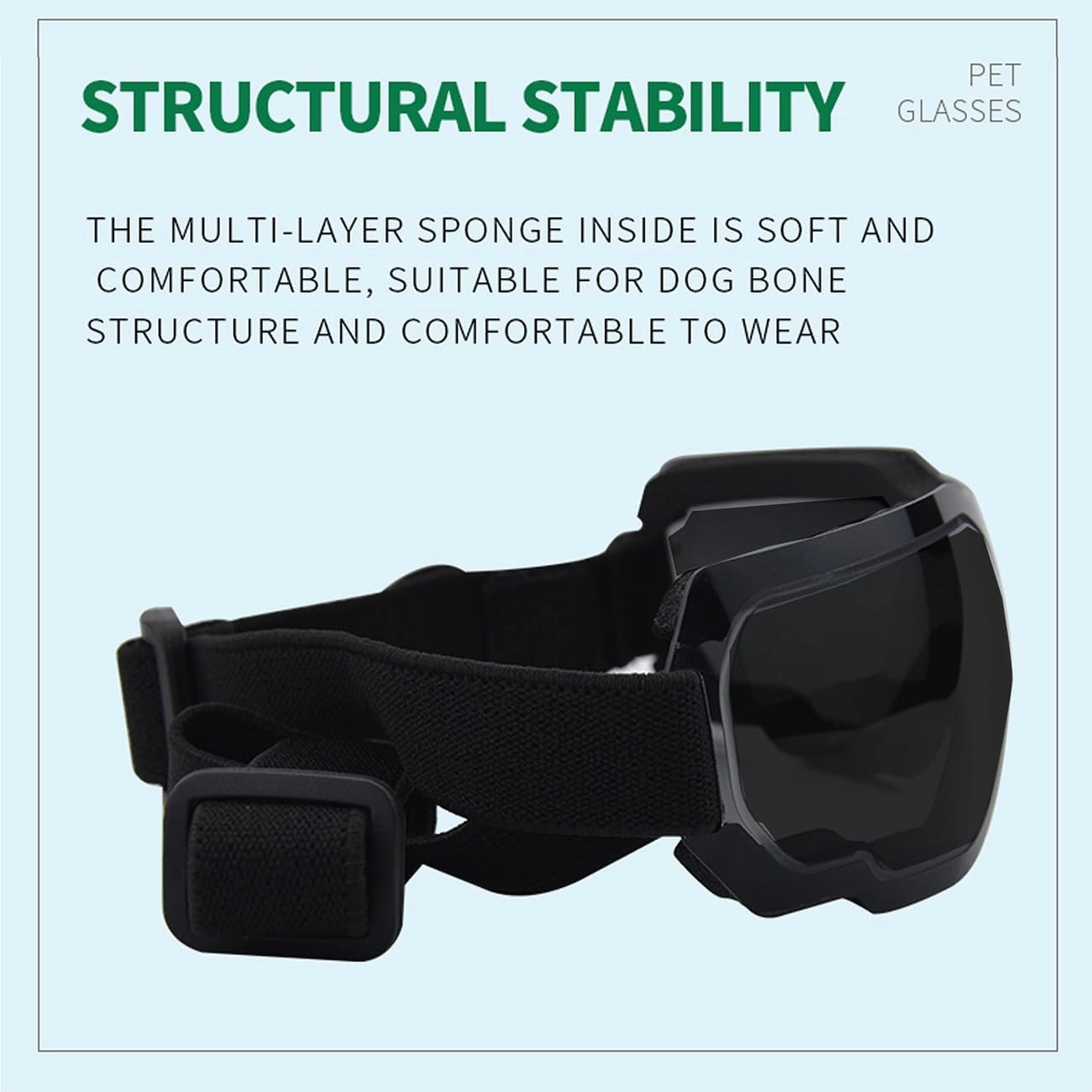 Small Dog Sunglasses with Adjustable Strap UV Protection - Winproof & Snowproof, Suitable for Small Dogs & Puppies