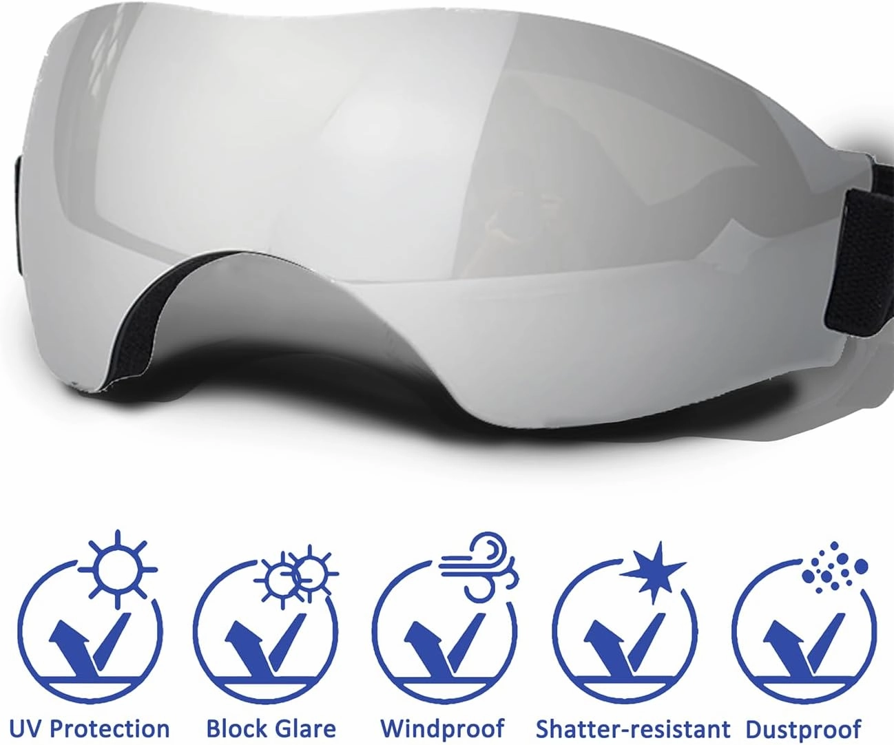 Small Dog Sunglasses with Adjustable Strap, UV Protection, Winproof, Snowproof, Suitable for Small Dogs, Puppy Sunglasses, Eyes Protection