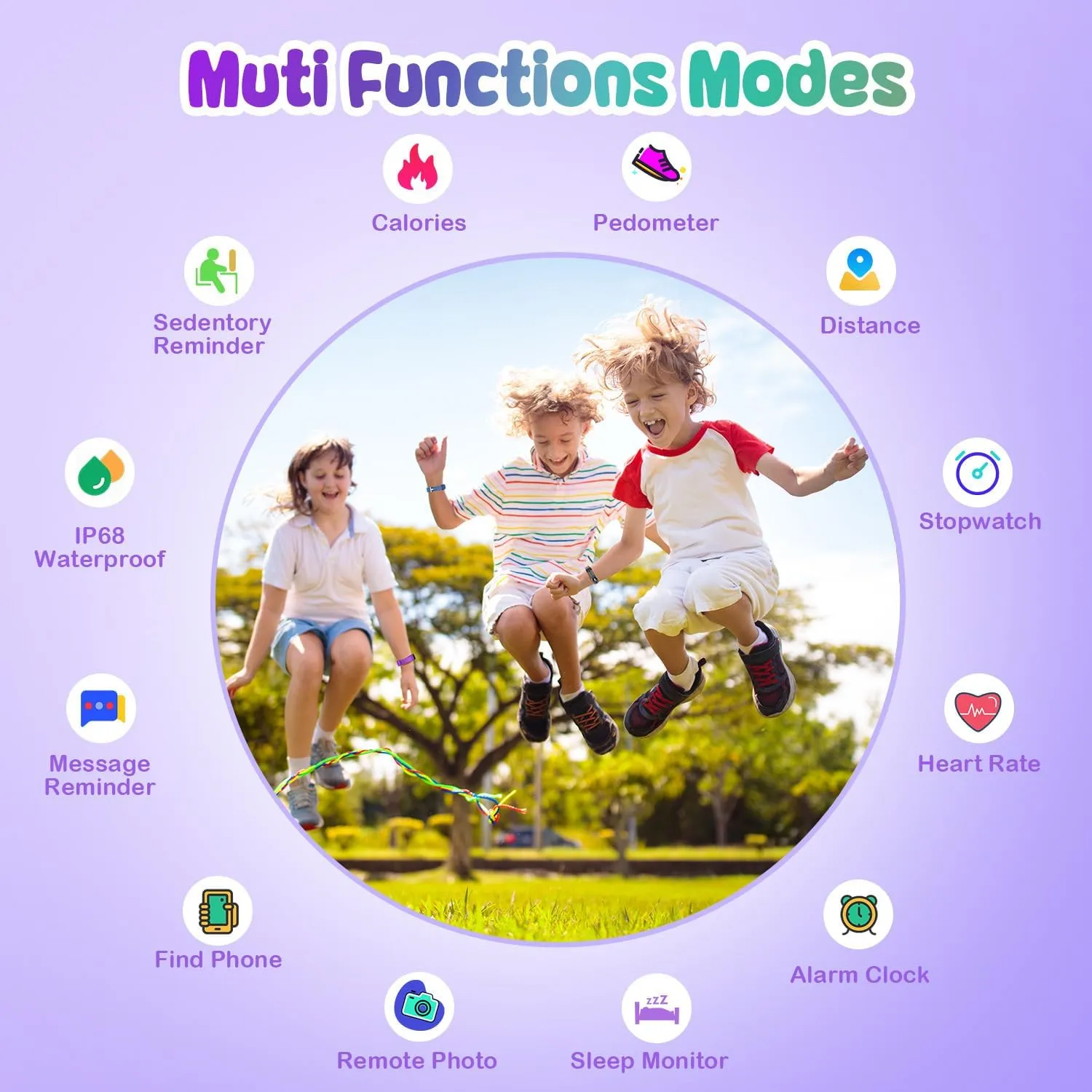 Smart Fitness Tracker Watch for Kids - Boys Girls Waterproof Smartwatch with Pedometer Heart Rate Sleep Tracking Alarm Clock Activity Tracker Calorie Step Counter Watch for Girls Boys Teens