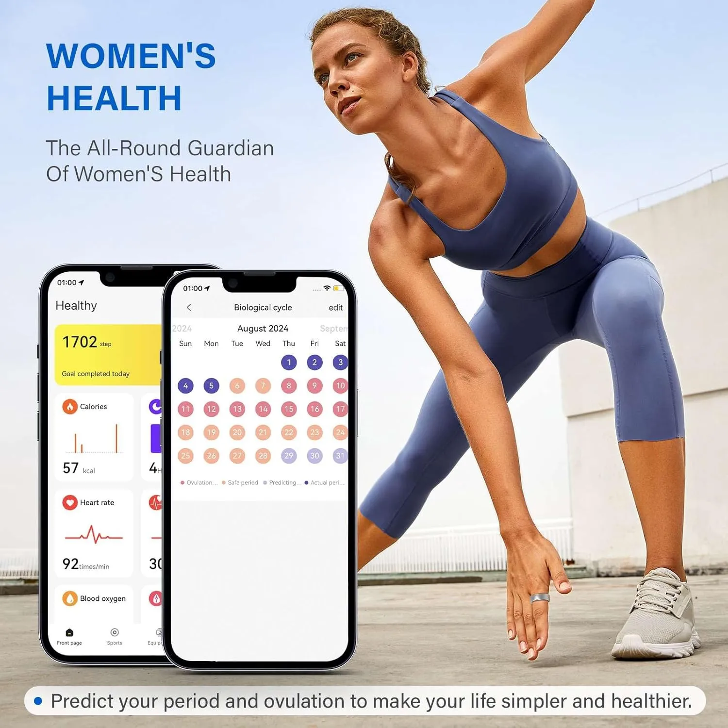 Smart Ring Fitness Tracker Ring for Men and Women - Titanium Material, Menstrual Cycle Tracker, Sleep Heart Rate Blood Oxygen Pressure Activity Steps Calories Tracker, No APP Subscription (Silver 10#)