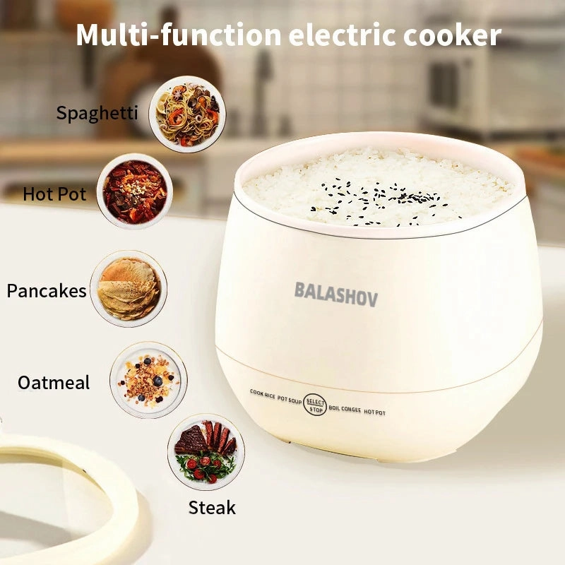 Smart 1.8L Portable Rice Cooker, Compact & Multifunctional for Dorms and Small Kitchens