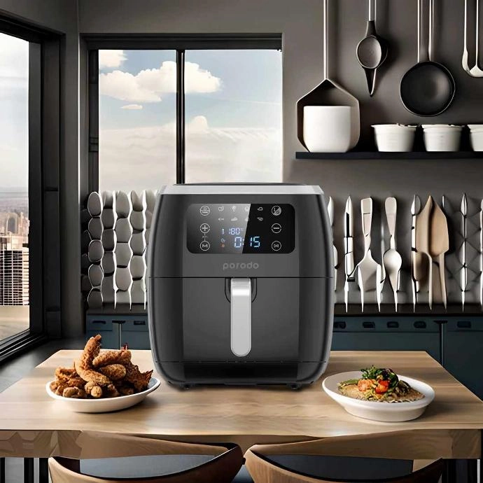 Smart Air Fryer with APP Control 6L 1800W Black