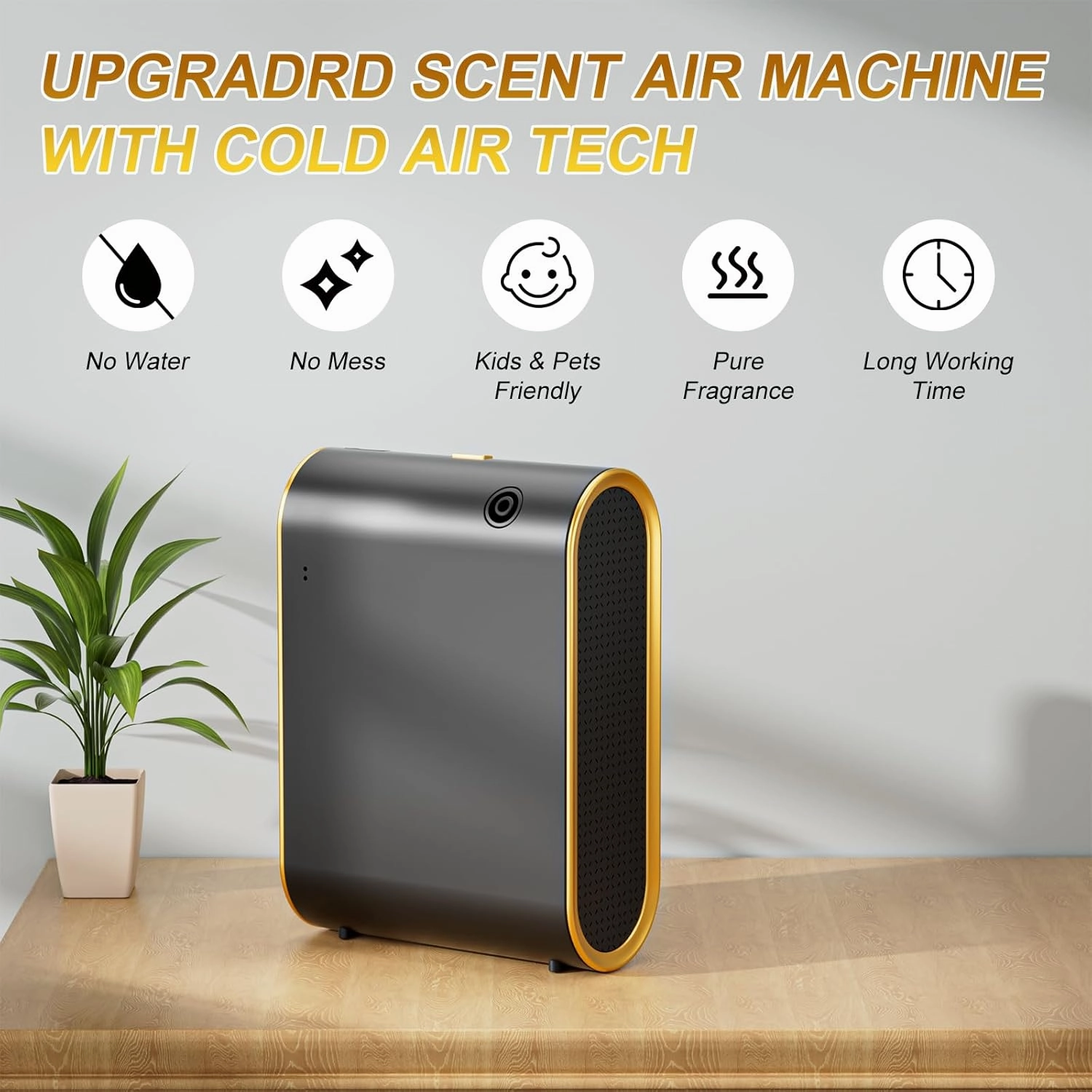 Smart Scent Air Machine for Home, 1500 Sq. Ft Hotel Collection Diffuser with Cold Air Tech, Whole House Fragrance & Low Noise, Bluetooth Scent Air Diffuser for Home, Hotel, Office, Spa(Black)