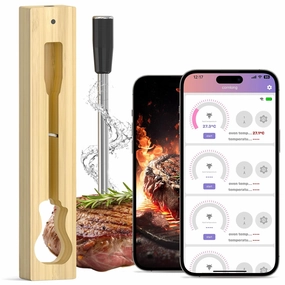 Smart Wireless Meat Thermometer Digital: Bluetooth WiFi Instant Read Food Thermometer Probe for Cooking,BBQ, Oven,Grill,Smoker,Air Fryer | Multi Sensors | Heat Resistance| Long Range|Fast Charging