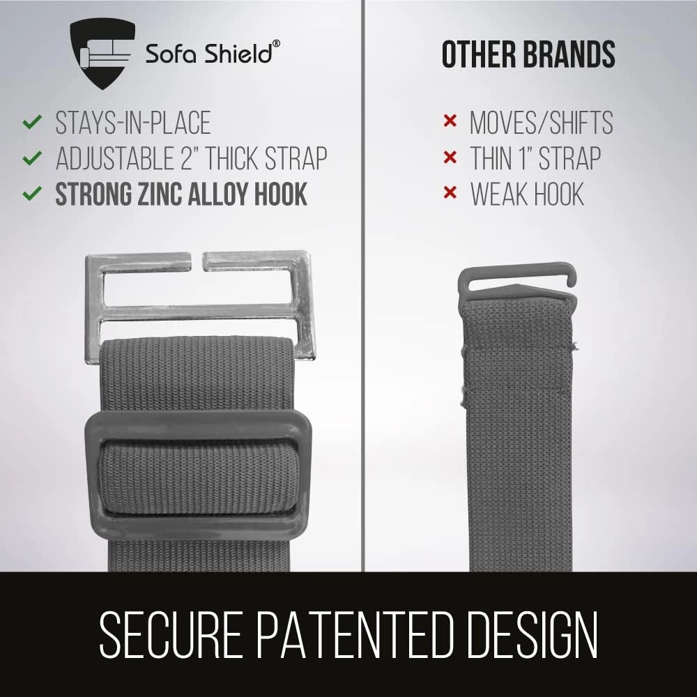 Sofa Shield Patented Slipcover, Reversible Tear Resistant Soft Quilted Microfiber, 54 inch Seat Width, Durable Furniture Stain Protector with Straps, Washable Couch Cover for Dogs, Kids, Seafoam/Cream