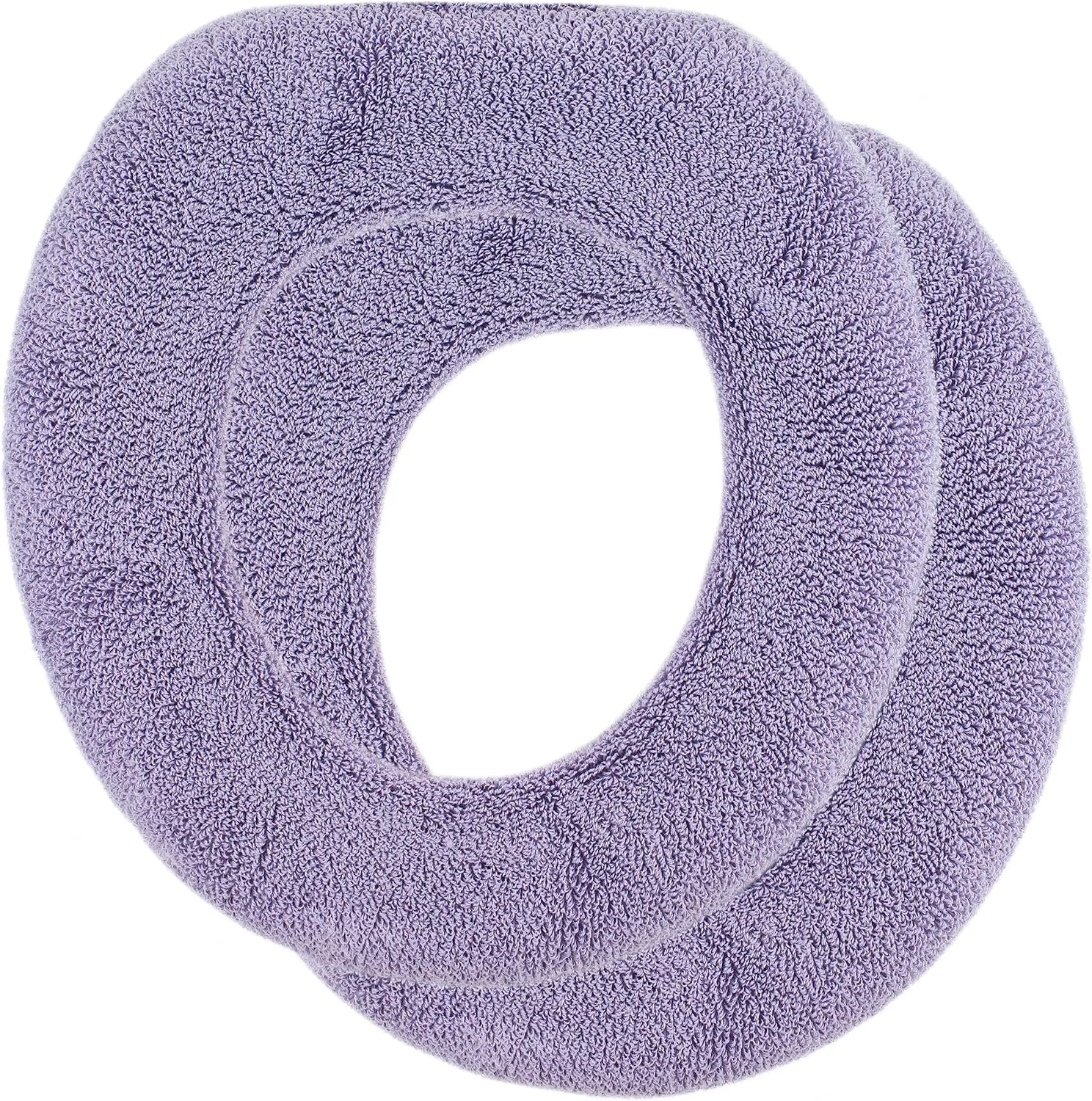 Soft Toilet Seat Cover - Plush & Thick Fabric Toilet Seat Warmer for Round & Elongated 14x18" Toilet Seats - Reusable, Machine-Washable, Easy-Install - Gift-Ready Packaging - Purple Ash