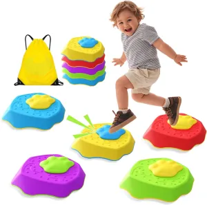 Sound Stepping Stones for Kids, 5 Pcs Non-Slip Indoor or Outdoor Balance Stones, Obstacle Course Coordination Game for Aged 3 4 5 6, Sensory Toys for Toddlers, Birthday Gifts