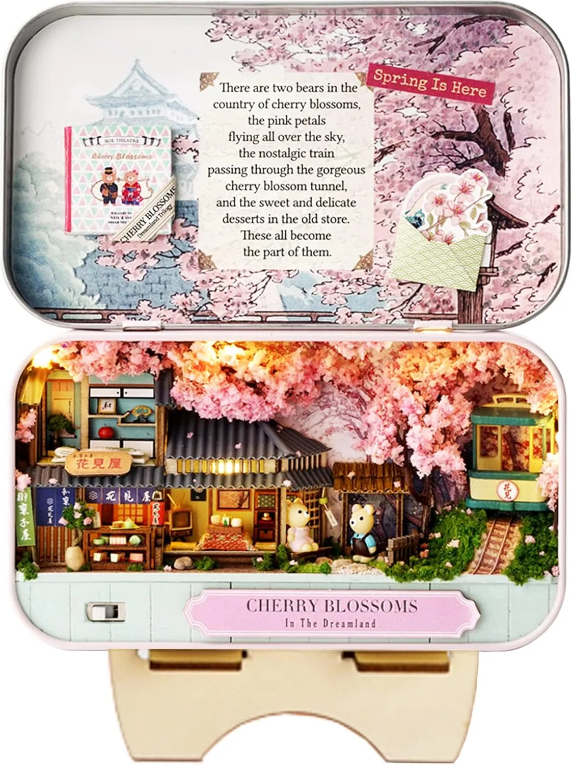 Spilay Dollhouse Miniature with Furniture,DIY Dollhouse Kit Mini Iron Box Theater,1:24 Scale Creative Room Best Birthday Gift for Adult Lover Girl Friend Birthday Gift (Q07)