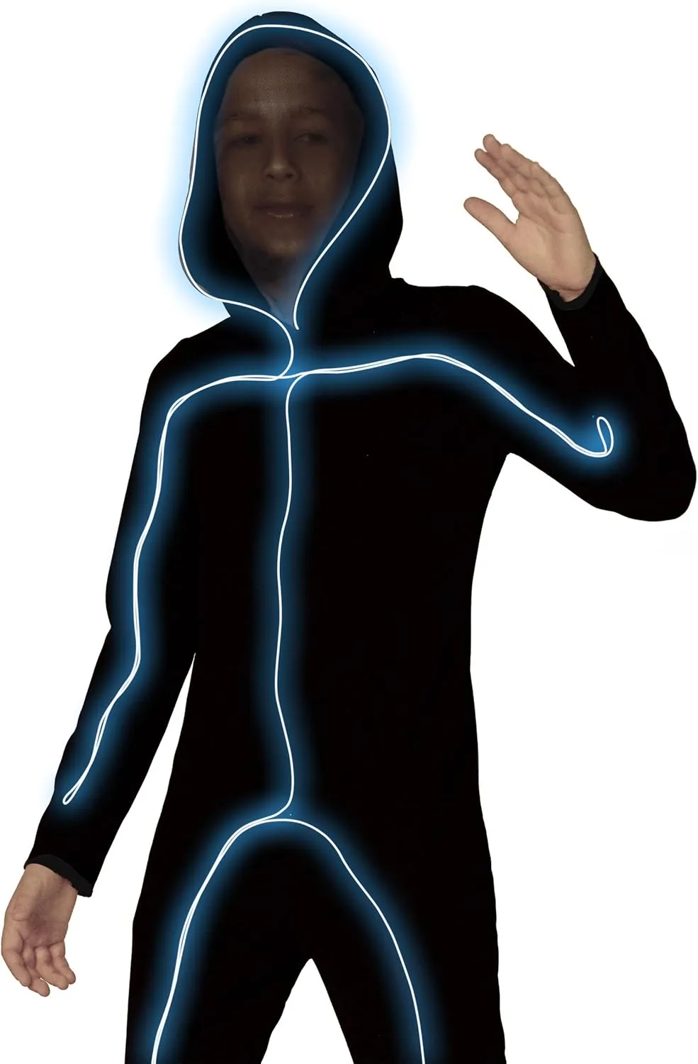 Spirit Halloween Light-Up E.L. Wire Stick Figure Kids Costume | Stick Figure Cosplay | Jumpsuit Outfit | Funny Costume
