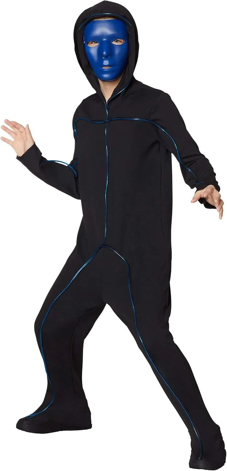Spirit Halloween Light-Up E.L. Wire Stick Figure Kids Costume | Stick Figure Cosplay | Jumpsuit Outfit | Funny Costume