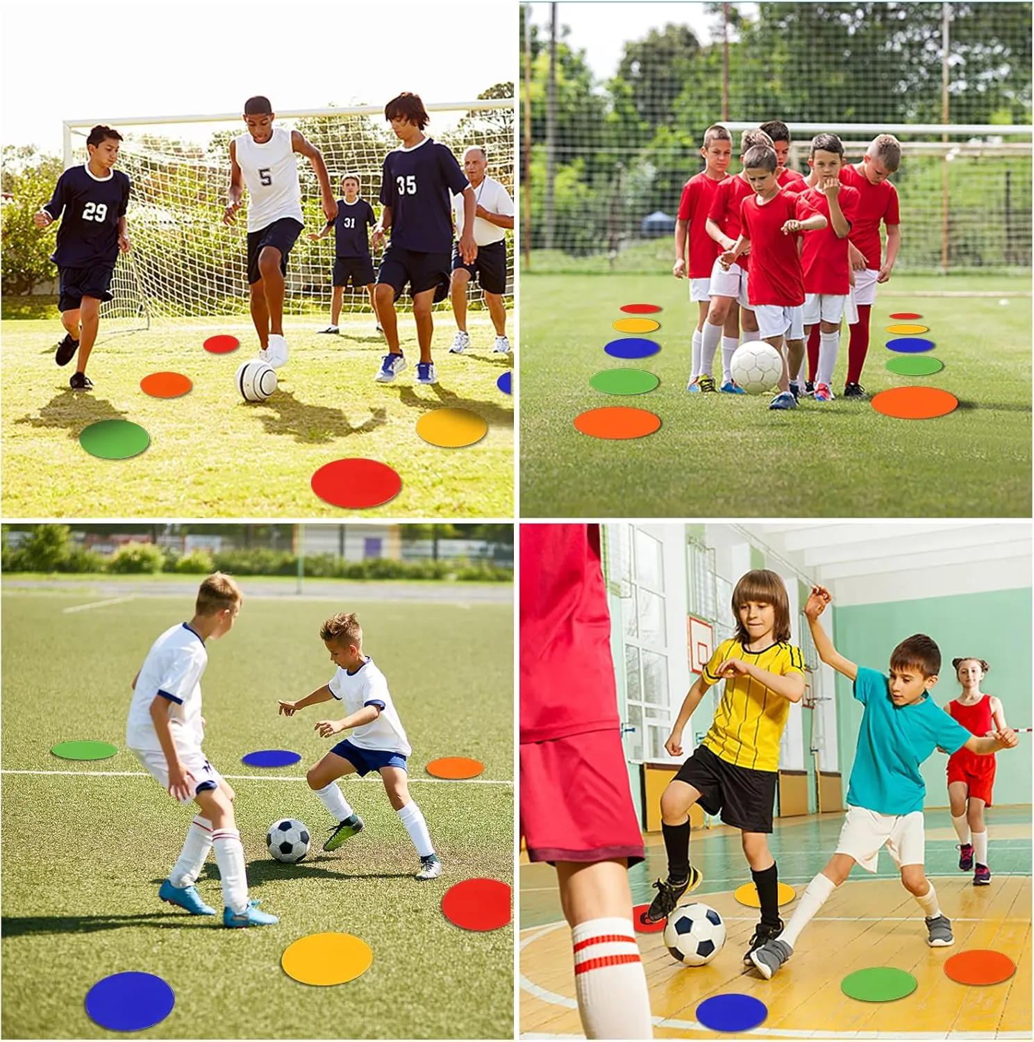 Spot Markers 9 Inch 10 Inch Non Slip Rubber Agility Markers Flat Field Cones Floor Dots for Soccer Basketball Sports Speed Agility Training and Drills