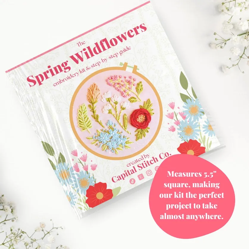Spring Wildflowers Embroidery Kit