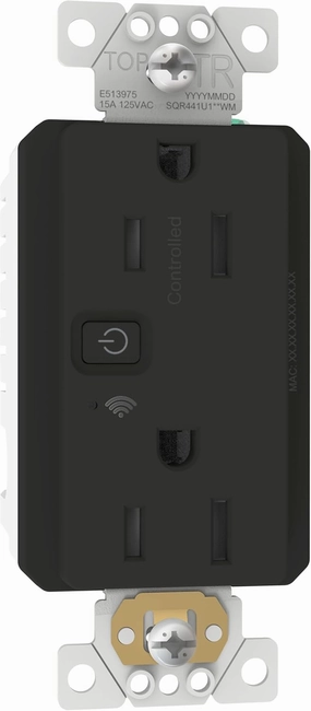 Square D by Schneider Electric X Series 15A 125V Wi-Fi Energy Monitoring Socket Outlet, Tamper Resistant, Needs Neutral Wire, Matter Certified, Compatible with Alexa, Google Home, Apple Home, Black