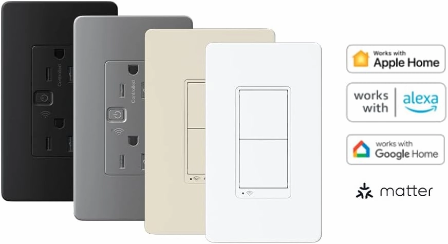 Square D by Schneider Electric X Series 15A 125V Wi-Fi Energy Monitoring Socket Outlet, Tamper Resistant, Needs Neutral Wire, Matter Certified, Compatible with Alexa, Google Home, Apple Home, Black
