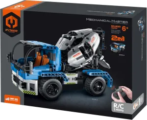 STEM Car Toy Building Toy Gift for Age 6 , Remote Control 2in1 Cement Truck Building Block Take Apart Toy, 394 Pcs DIY Building Kit, Learning Engineering Construction R/C Toys