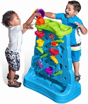 Step2 Waterfall Discovery Wall, Kids Double-Sided Water and Sand Activity Sensory Table, Summer Outdoor Toys, 13 Piece Toy Accessories, For Toddlers 1.5  Years Old