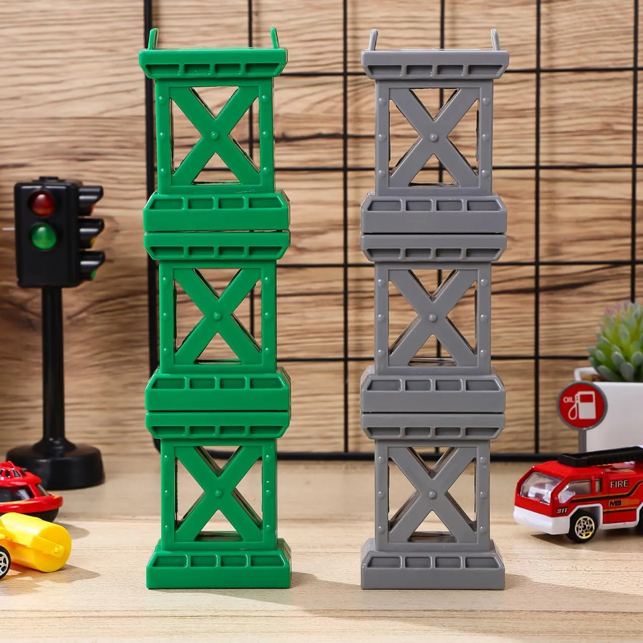 STOBAZA 24 Pcs Train Track Toys Bridge Support Train Track Bridge Supports Train Bridge Riser Train Track Support Risers Train Accessories Track Accessories for Wooden Train Plastic