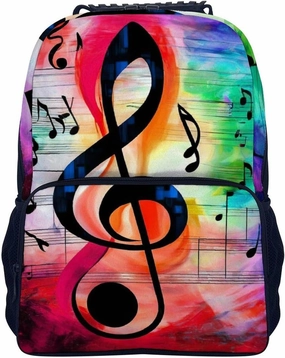 Supdreamc Men Women Lightweight Abstract Music Notes Backpack Large Capacity Bookbag With Smooth Zippers for Gym Business Running