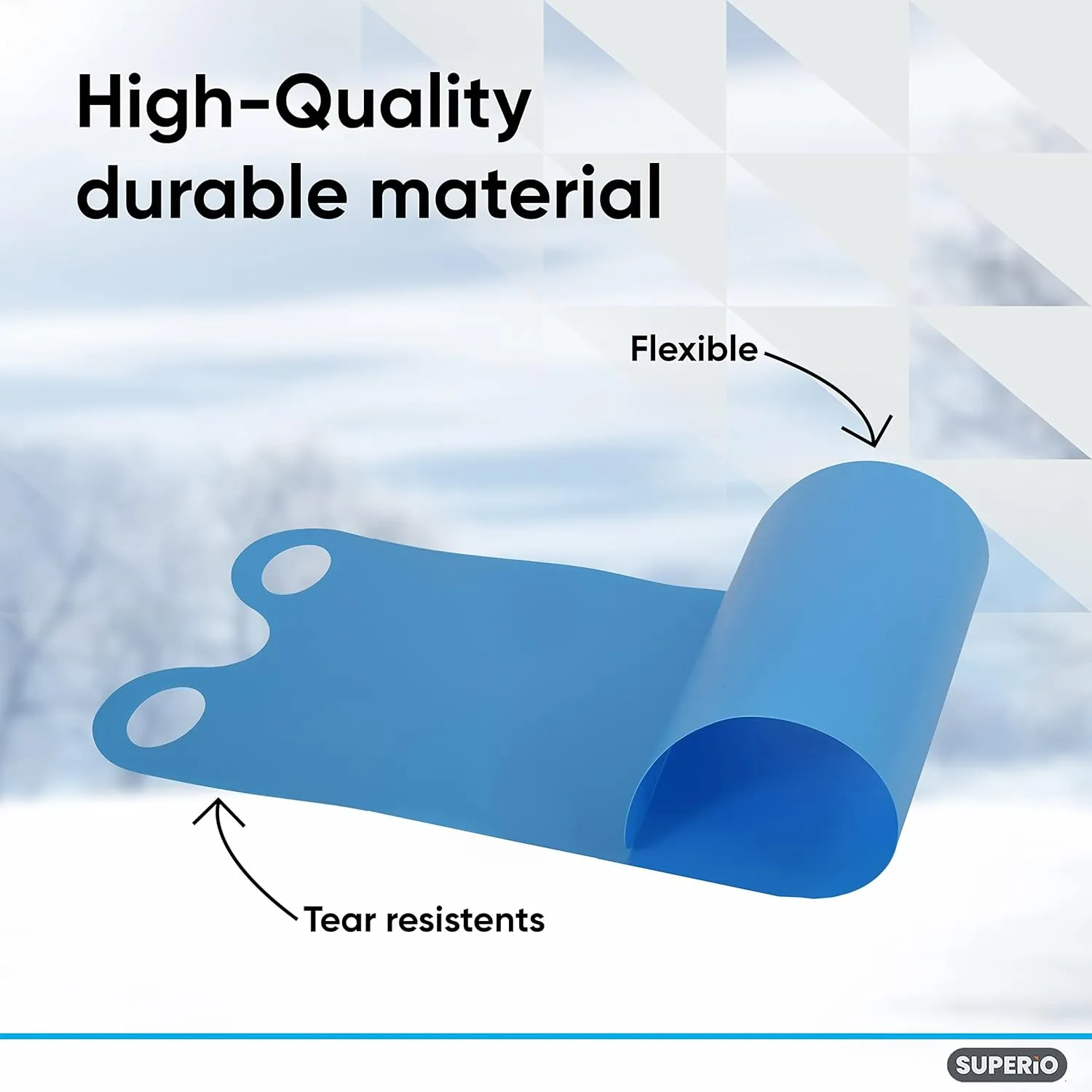 Superio Snow Slider Mat, Flexible Snow Sled Flying Carpet, Roll up Sleds for Kids and Adults 54" Lightweight Plastic Snowboard Sled-2 Pack