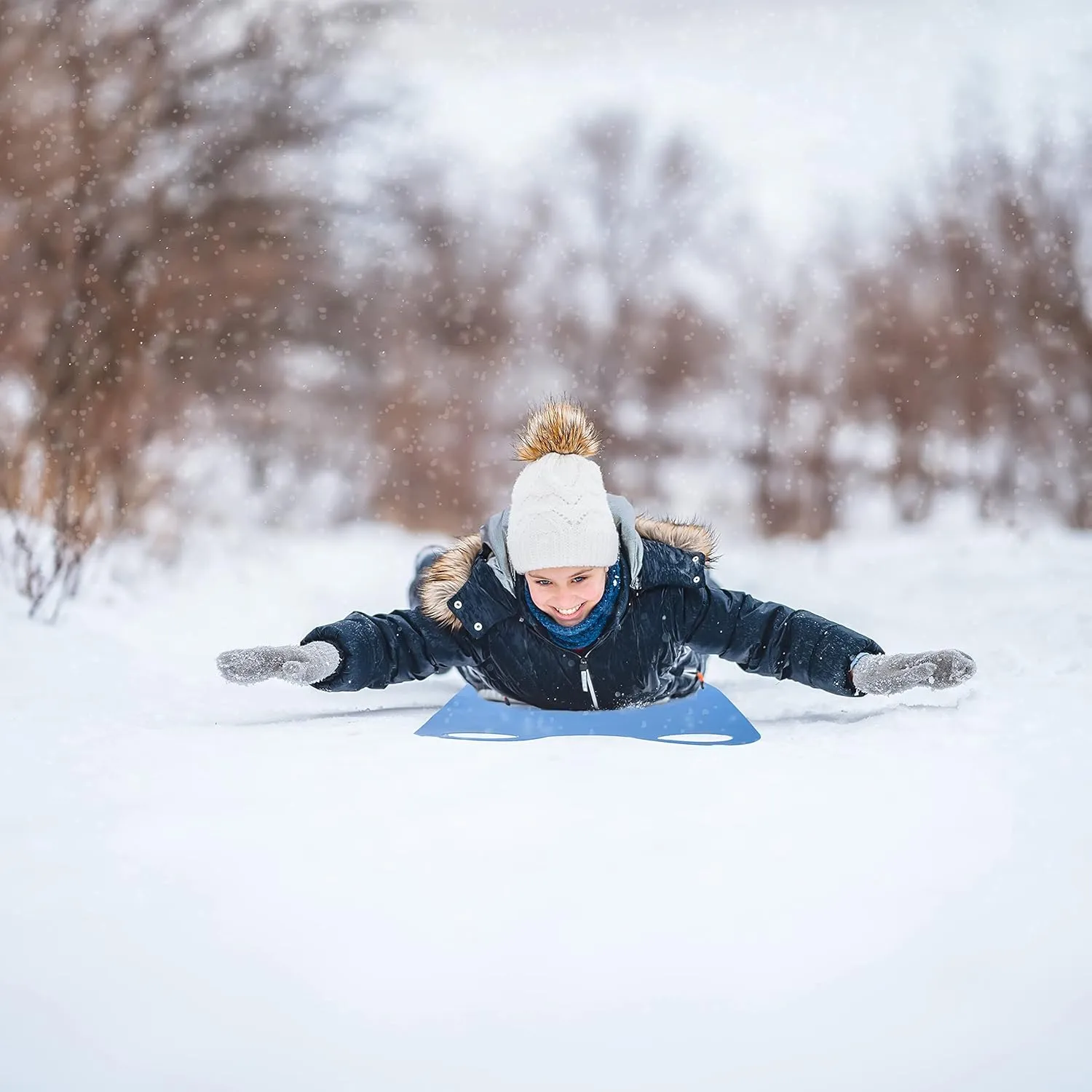 Superio Snow Slider Mat, Flexible Snow Sled Flying Carpet, Roll up Sleds for Kids and Adults 54" Lightweight Plastic Snowboard Sled-2 Pack