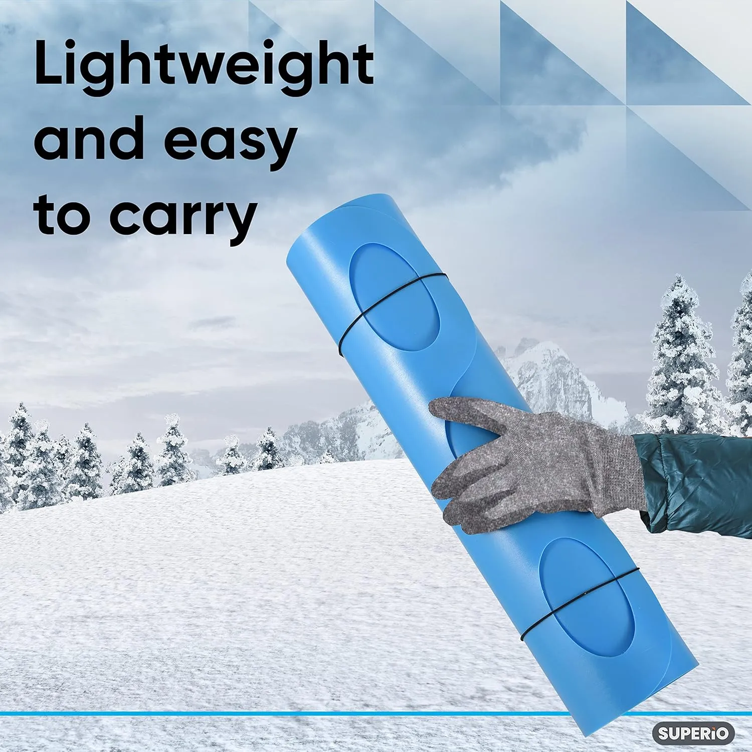 Superio Snow Slider Mat, Flexible Snow Sled Flying Carpet, Roll up Sleds for Kids and Adults 54" Lightweight Plastic Snowboard Sled-2 Pack