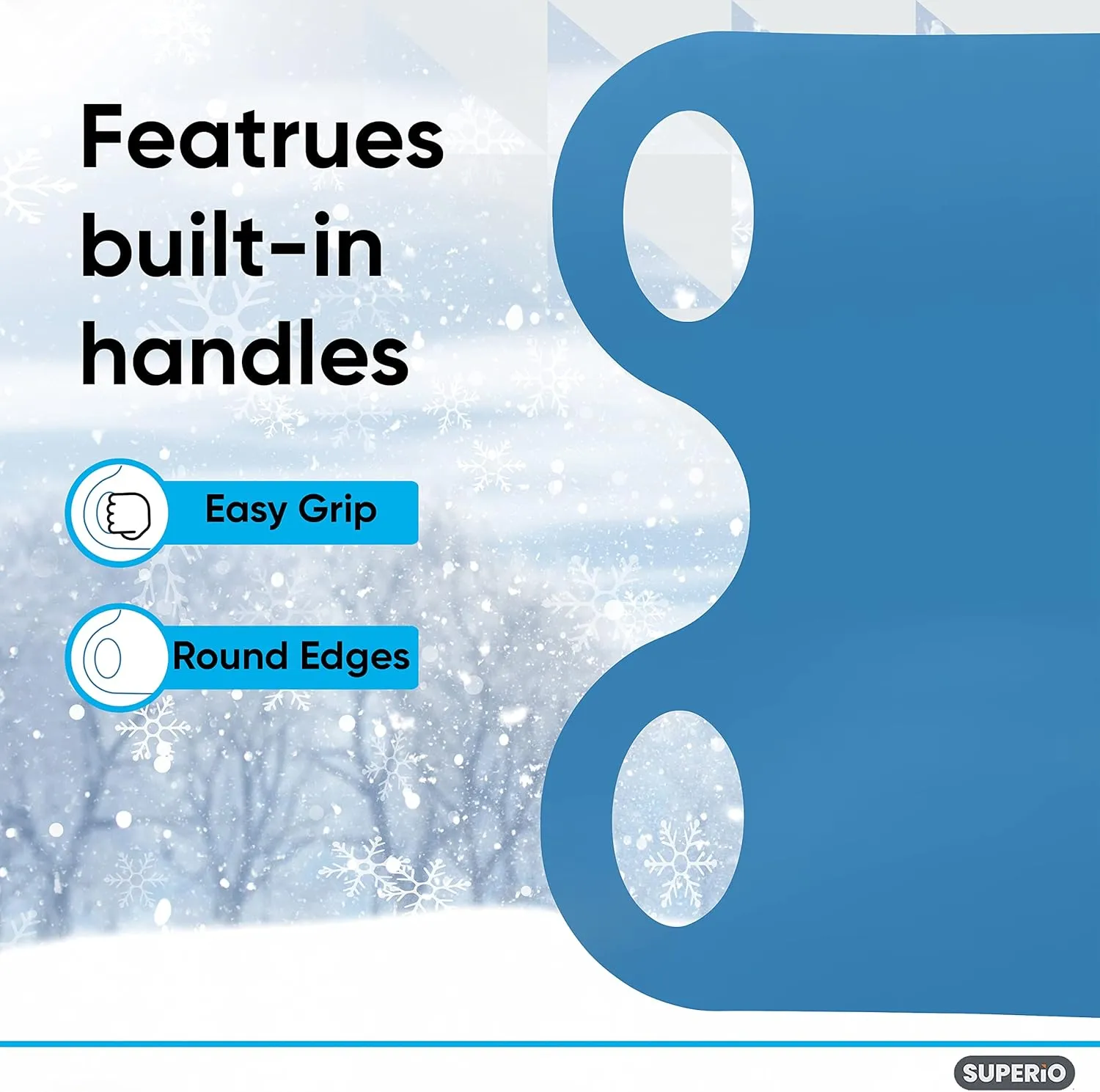 Superio Snow Slider Mat, Flexible Snow Sled Flying Carpet, Roll up Sleds for Kids and Adults 54" Lightweight Plastic Snowboard Sled-2 Pack