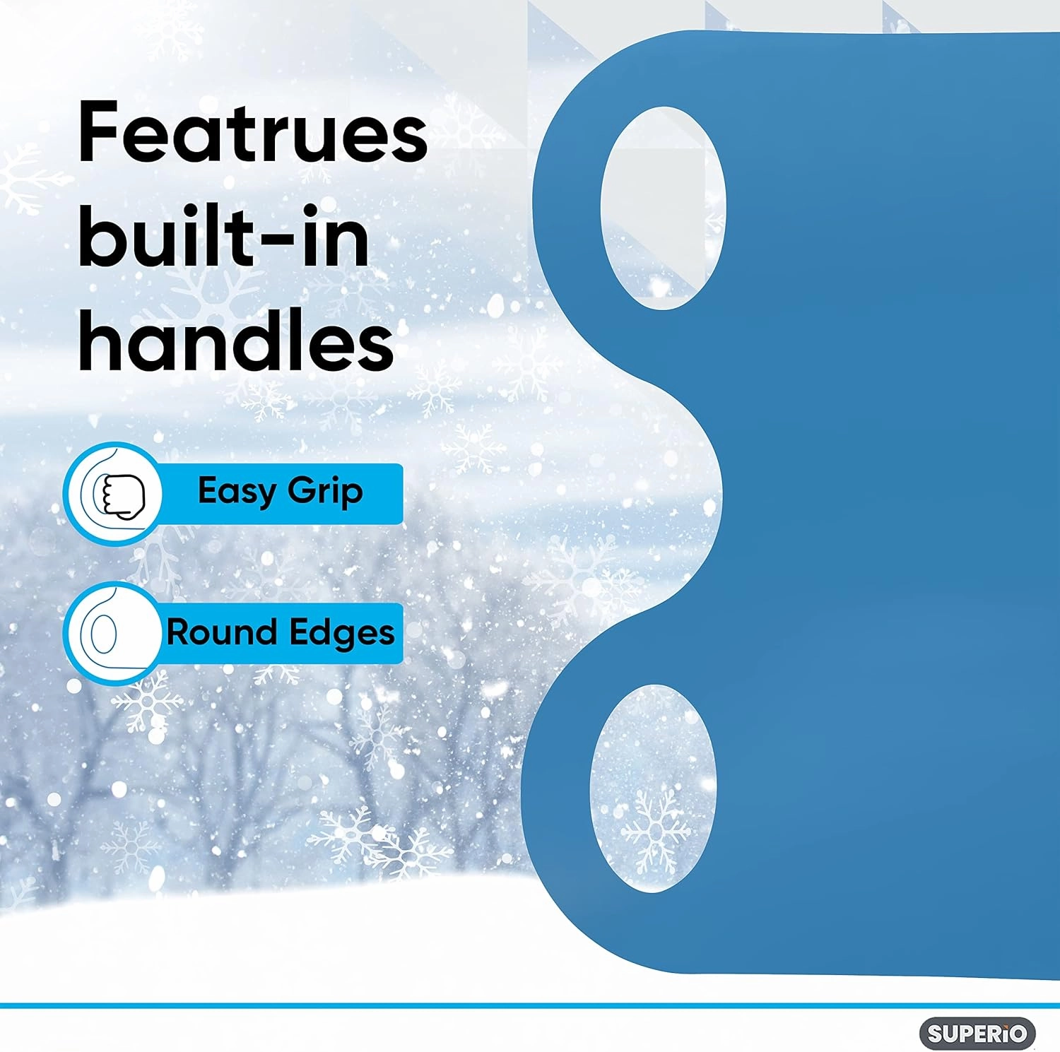 Superio Snow Slider Mat, Flexible Snow Sled Flying Carpet, Roll up Sleds for Kids 36" Lightweight Plastic Snowboard Sled-2 Pack