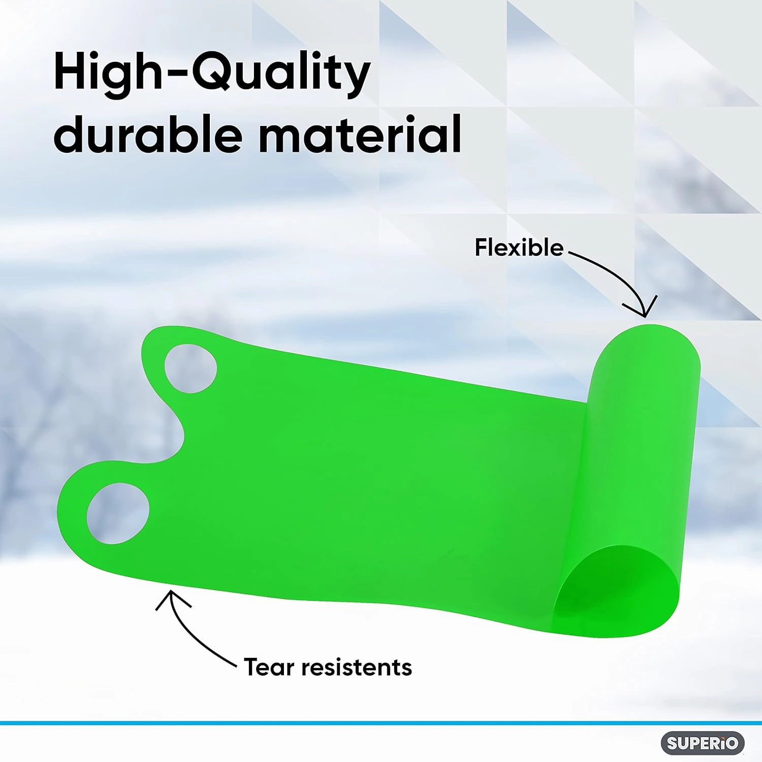 Superio Snow Slider Mat, Flexible Snow Sled Flying Carpet, Roll up Sleds for Kids 36" Lightweight Plastic Snowboard Sled-2 Pack